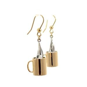 Gold and Silver Coffee Cup Earrings